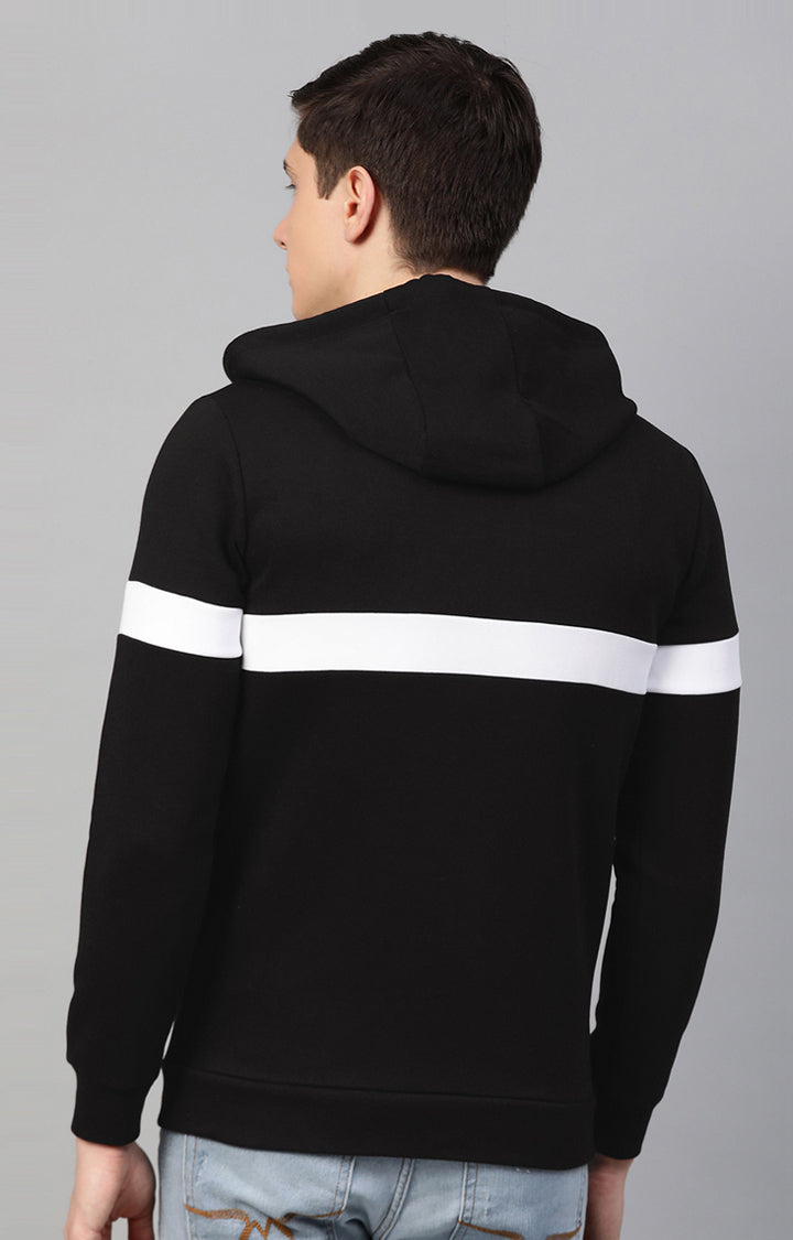 Black Cotton Solid Hooded Sweatshirts- UnderJeans by Spykar