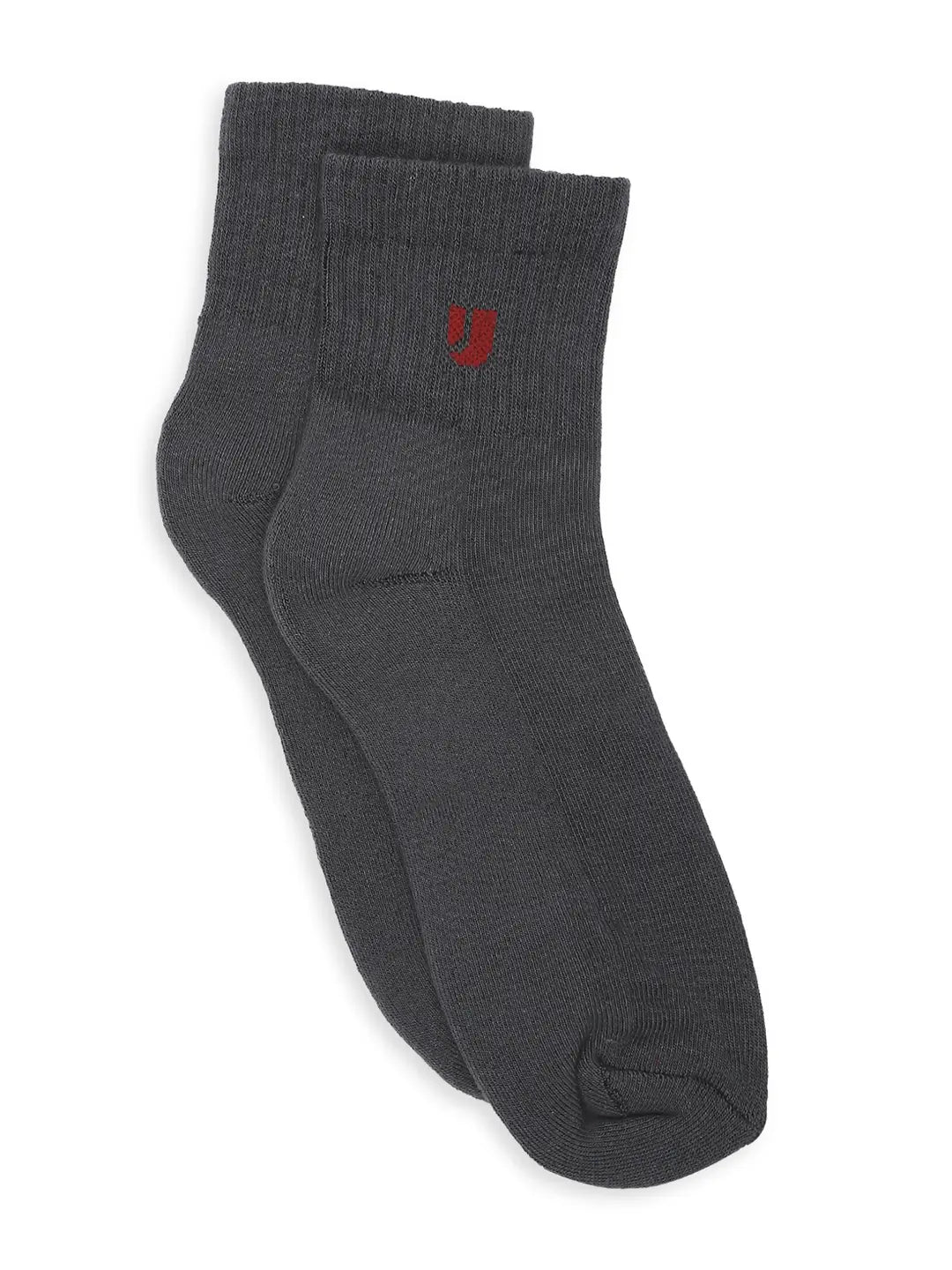 Men Dark Blue & Grey Cotton Blend Ankle Length Socks - Pack Of 2 - Underjeans by Spykar