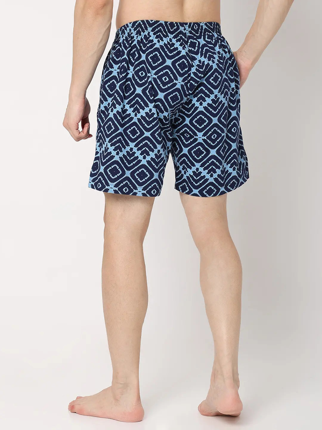 Underjeans by Spykar Men Premium Blue Cotton Blend Regular Fit Boxer Shorts