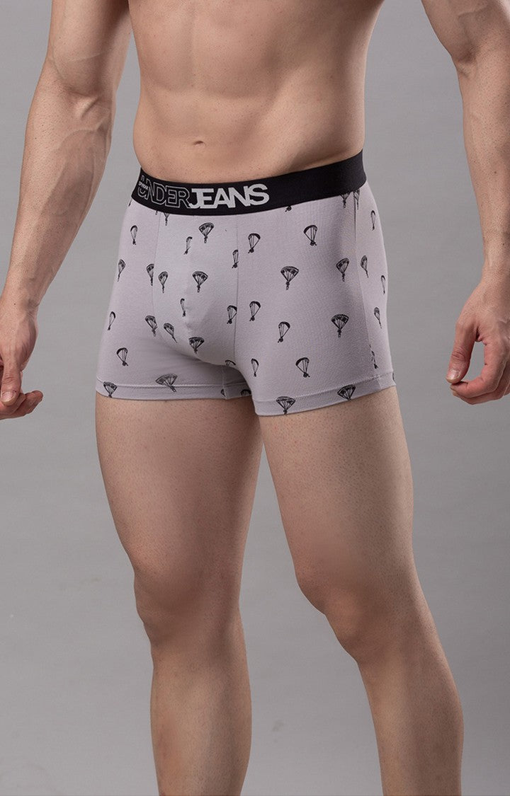 Grey Cotton Trunk for Men Premium- UnderJeans by Spykar
