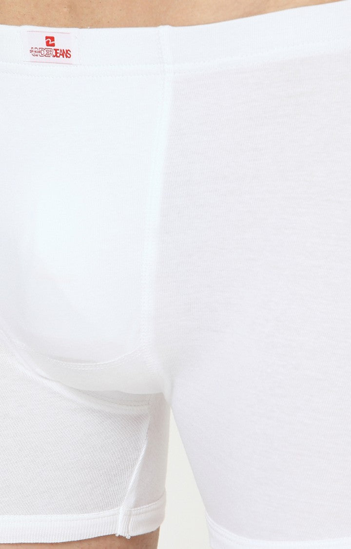 Underjeans by Spykar Men Premium Cotton Blend White Trunk - (Pack of 2)