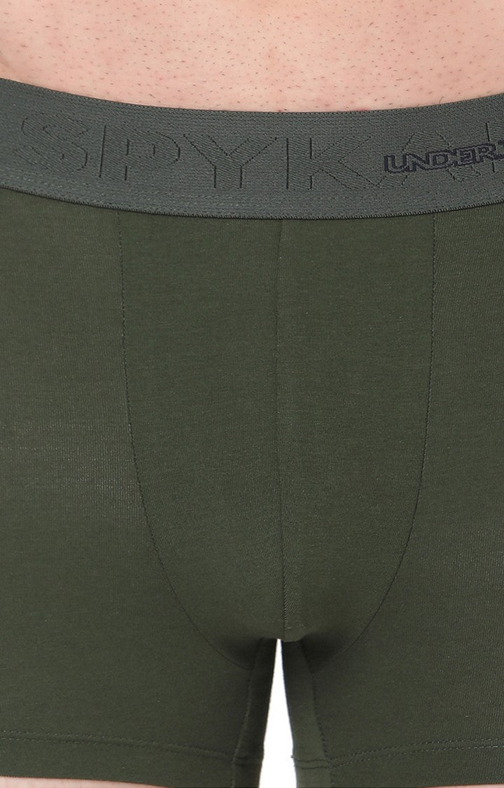 Olive Cotton Trunk for Men Premium- UnderJeans by Spykar