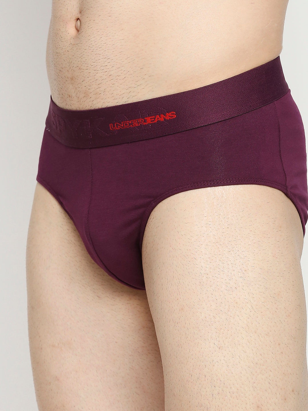 Underjeans by Spykar Men Premium Cotton Blend Purple Brief