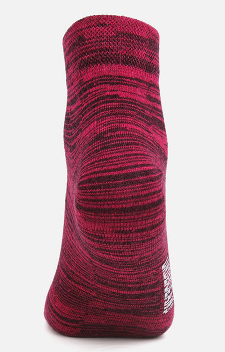 Men Premium Dark Pink Ankle Length (Non Terry) Single Pair of Socks- UnderJeans by Spykar