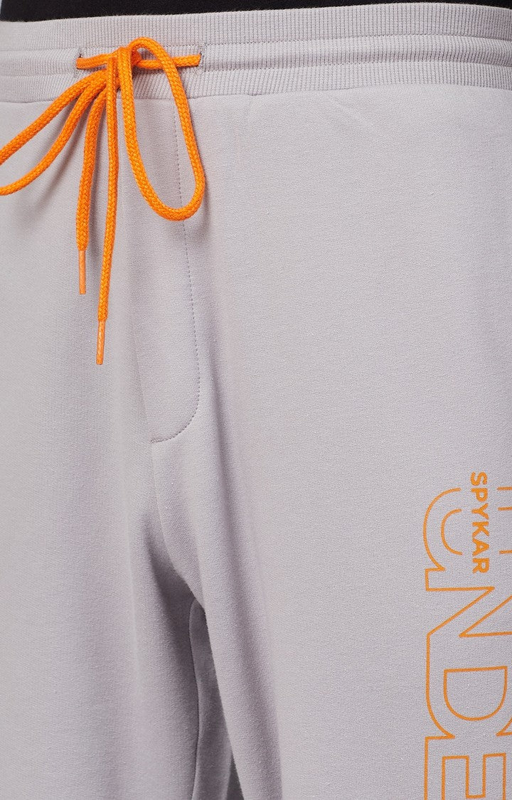 Grey Cotton Blend Solid Trackpants- UnderJeans by Spykar