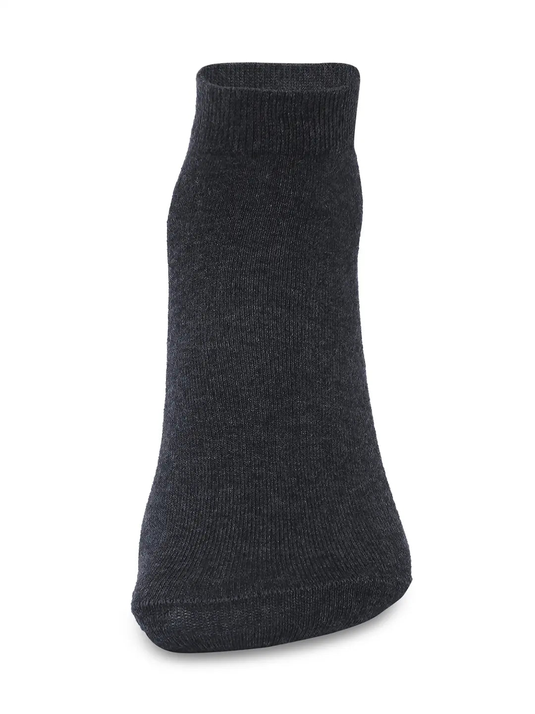 Men Anthra Melange & Red Cotton Blend Sneaker Socks - Pack Of 2 - Underjeans by Spykar