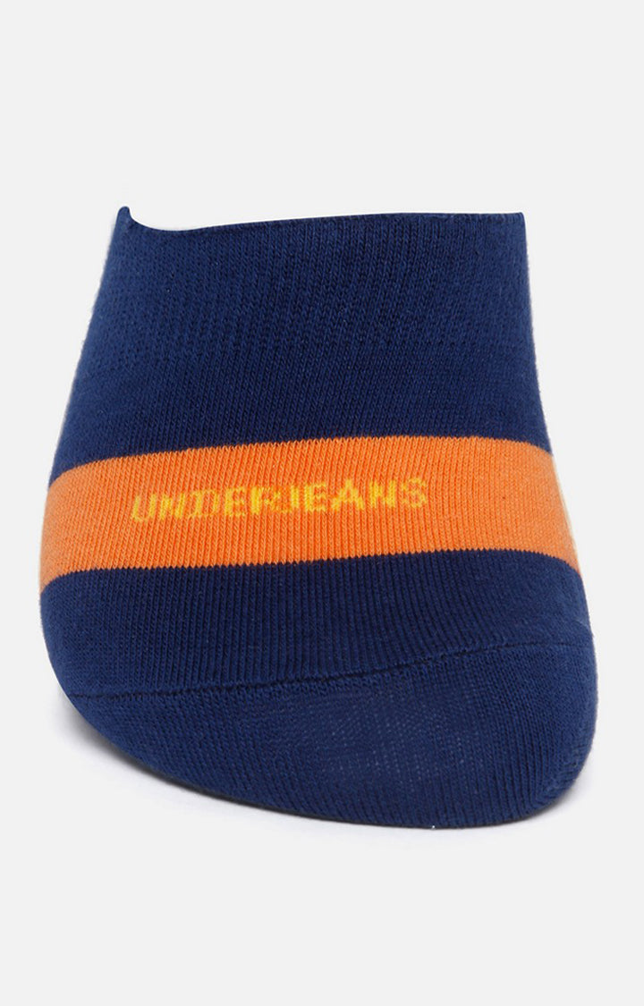 Men Premium Navy P Green Pink No Show (Pack of 3) Socks- UnderJeans by Spykar
