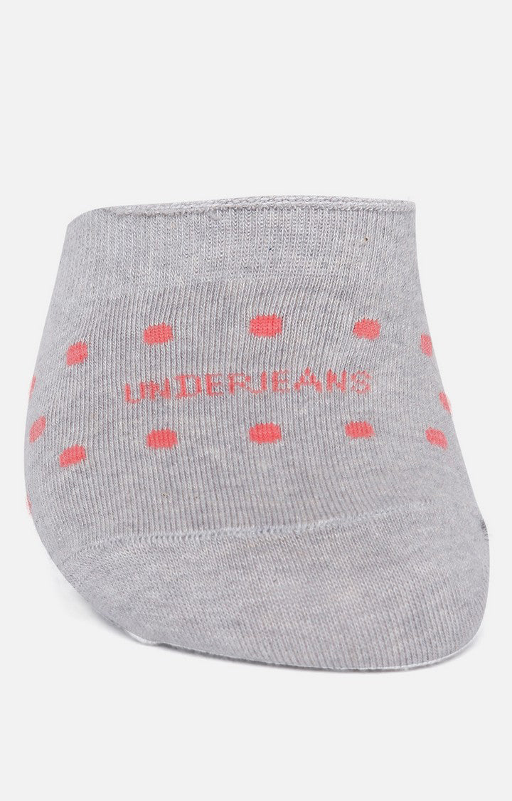 Men Premium Grey Blue Navy No Show (Pack of 3) Socks- UnderJeans by Spykar