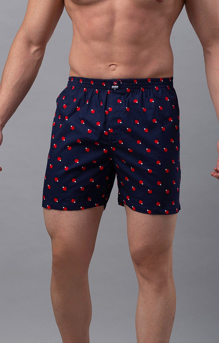 Blue Cotton Boxer for Men Premium - (Pack of 2)- UnderJeans by Spykar