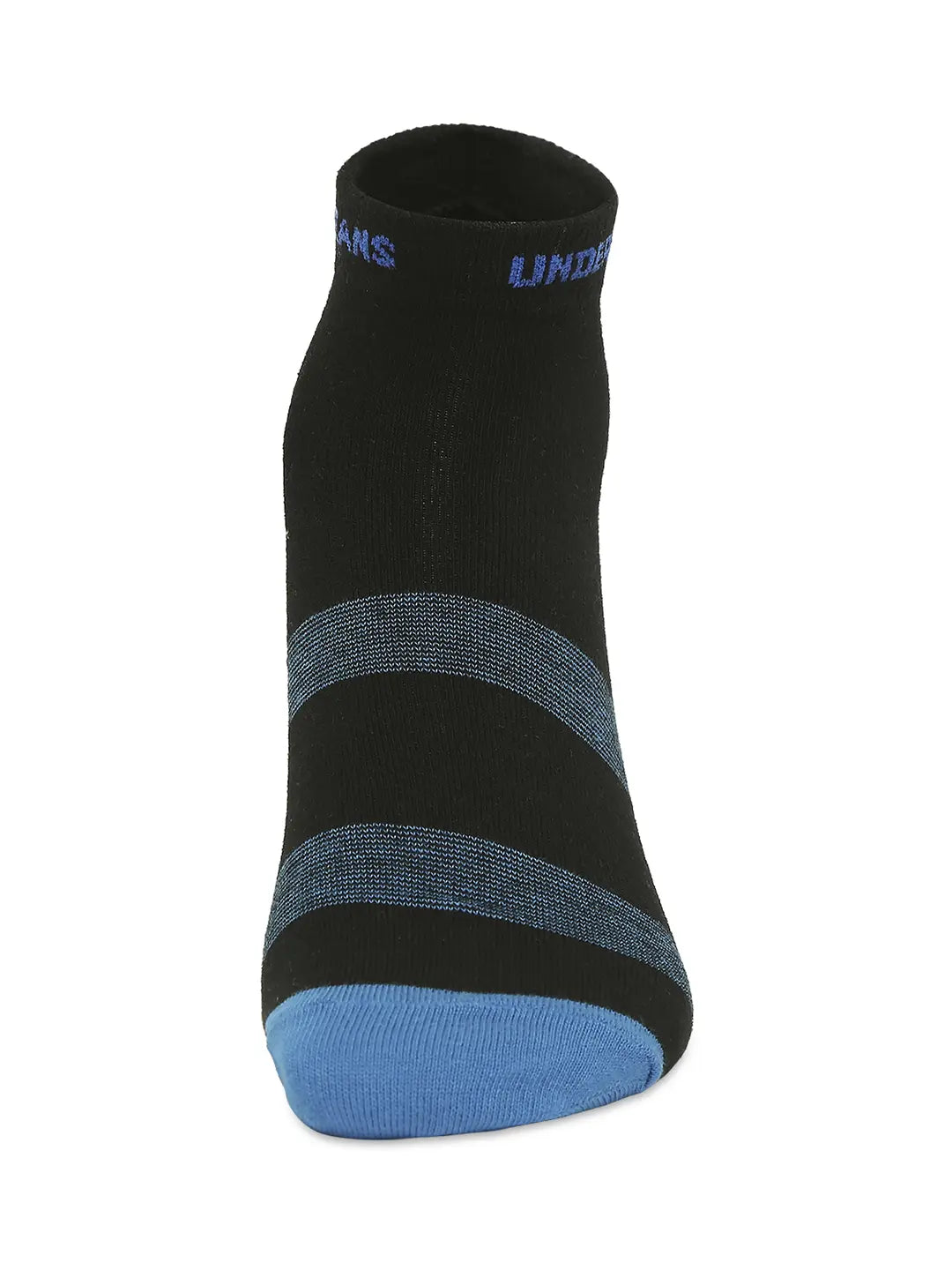 Men Premium Black Royal Blue & Sea Green Ankle Length Socks - Pack Of 2- Underjeans by Spykar