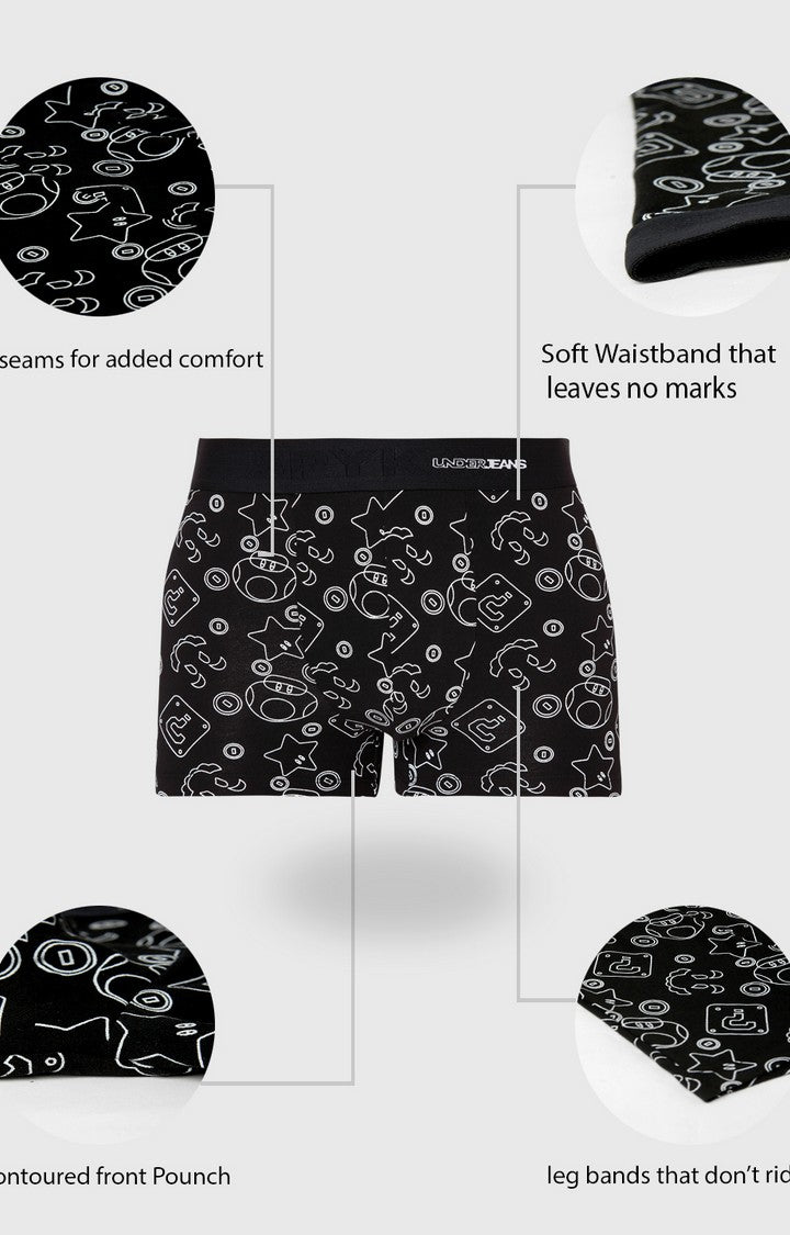 Underjeans by Spykar Men Premium Black Cotton Blend Trunk