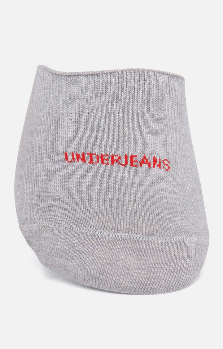 Men Premium Grey No Show Single Pair of Socks- UnderJeans by Spykar