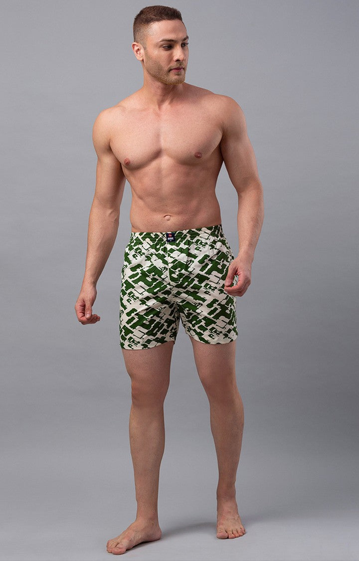 White Cotton Boxer for Men Premium- UnderJeans by Spykar