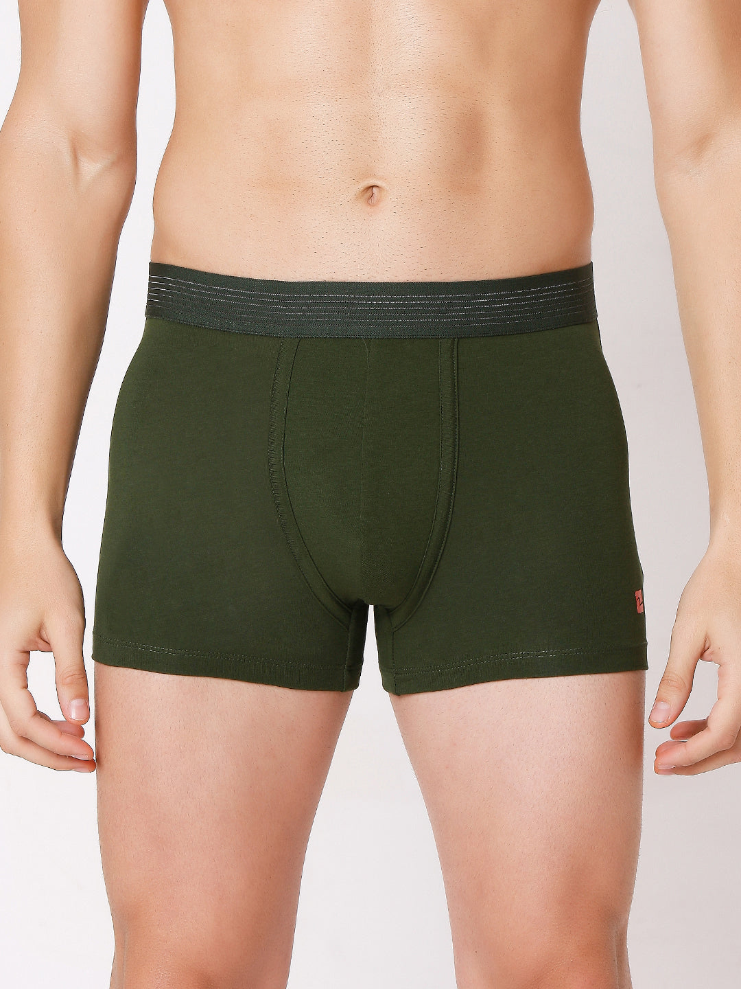 Men Premium Black & Olive Cotton Blend Trunk (Pack of 2)- UnderJeans by Spykar