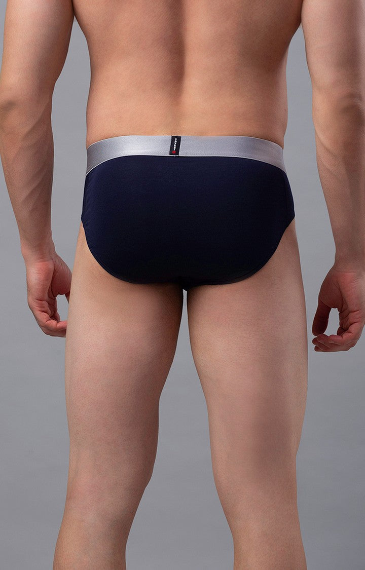 Underjeans by Spykar Men Premium Cotton Blend Navy Brief - (Pack of 2)