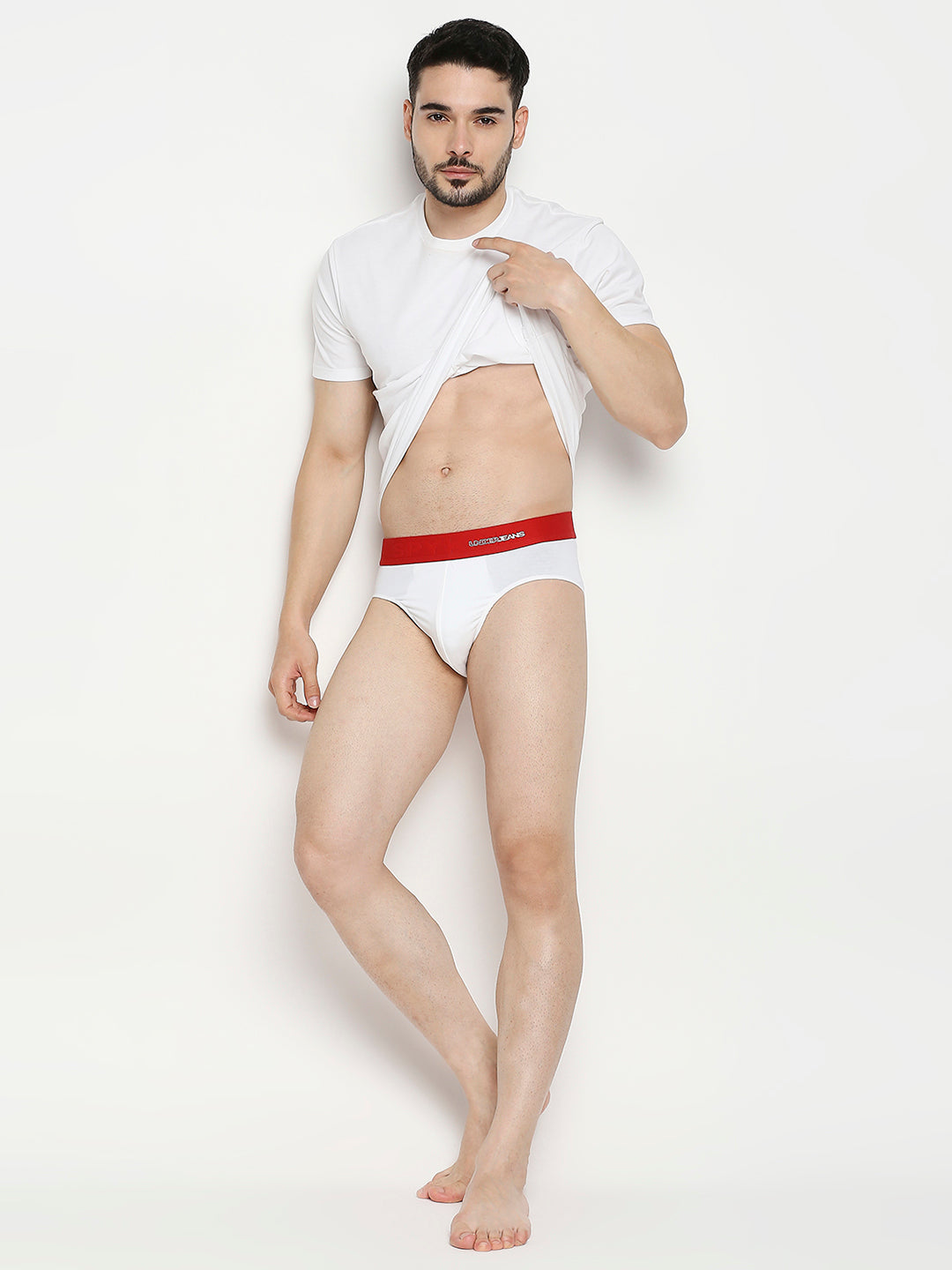 Underjeans by Spykar Men Premium Cotton Blend White Brief