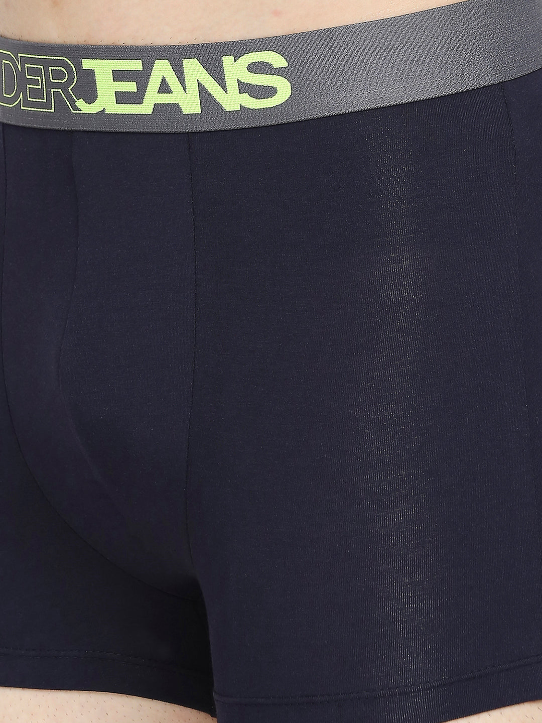 Men Premium Navy Blue & Olive Cotton Blend Trunk - Pack Of 2- UnderJeans by Spykar