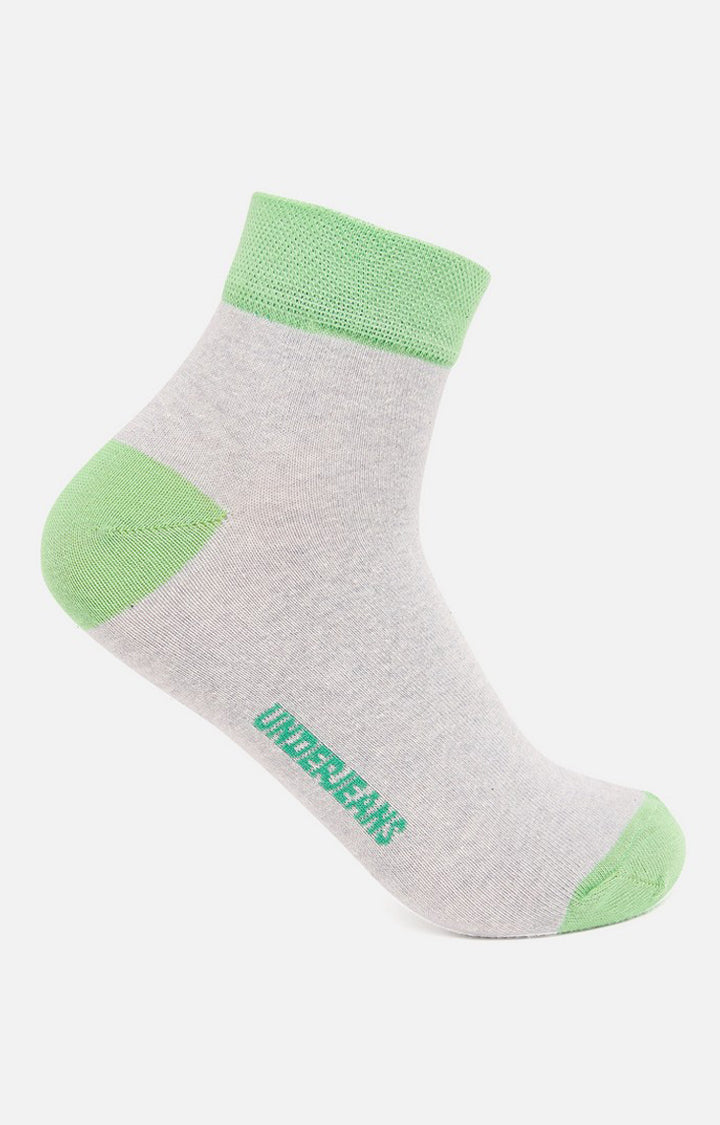 Men Premium Black Grey Anthra Navy Grey Ankle Length (Non Terry) (Pack of 5) Socks- UnderJeans by Spykar