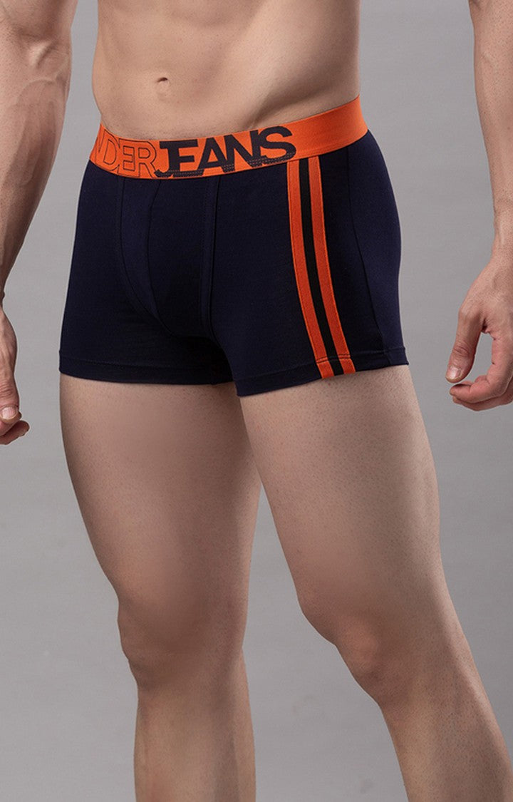 Navy Blue Cotton Trunk for Men Premium- UnderJeans by Spykar