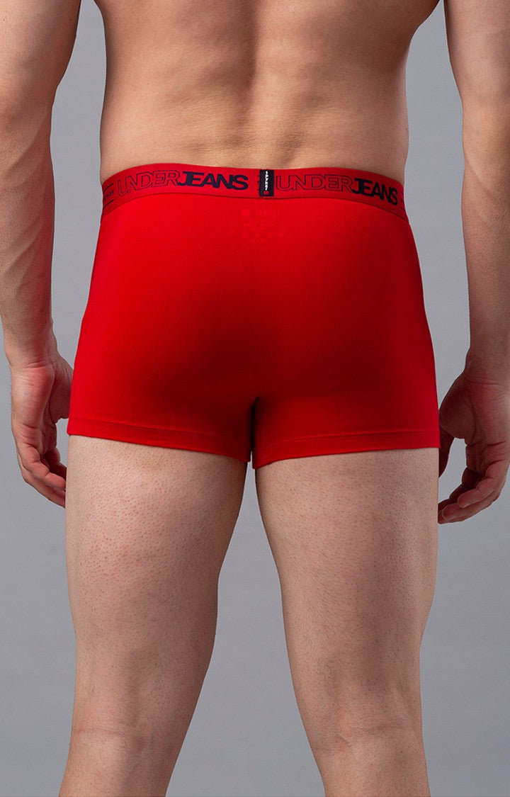 Red Cotton Trunk for Men Premium- UnderJeans by Spykar