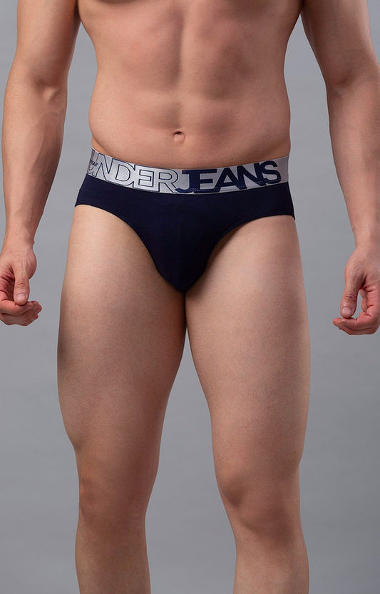 Underjeans by Spykar Men Premium Cotton Blend Navy Brief