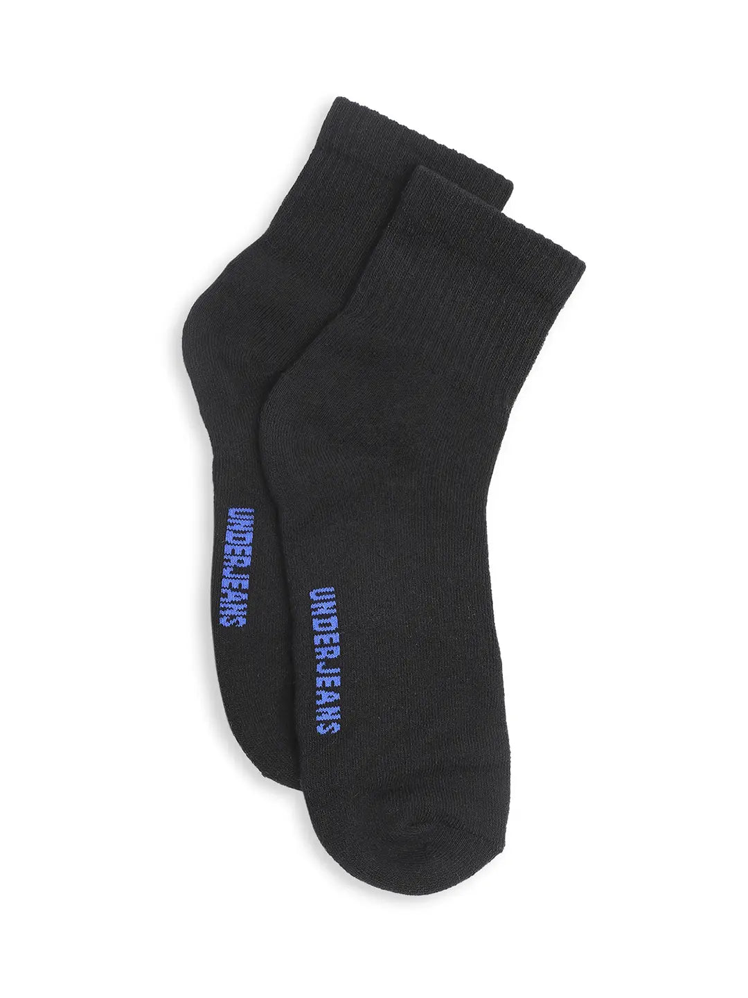 Men Premium Grey & BLack Cotton Socks - Pack Of 3- UnderJeans by Spykar