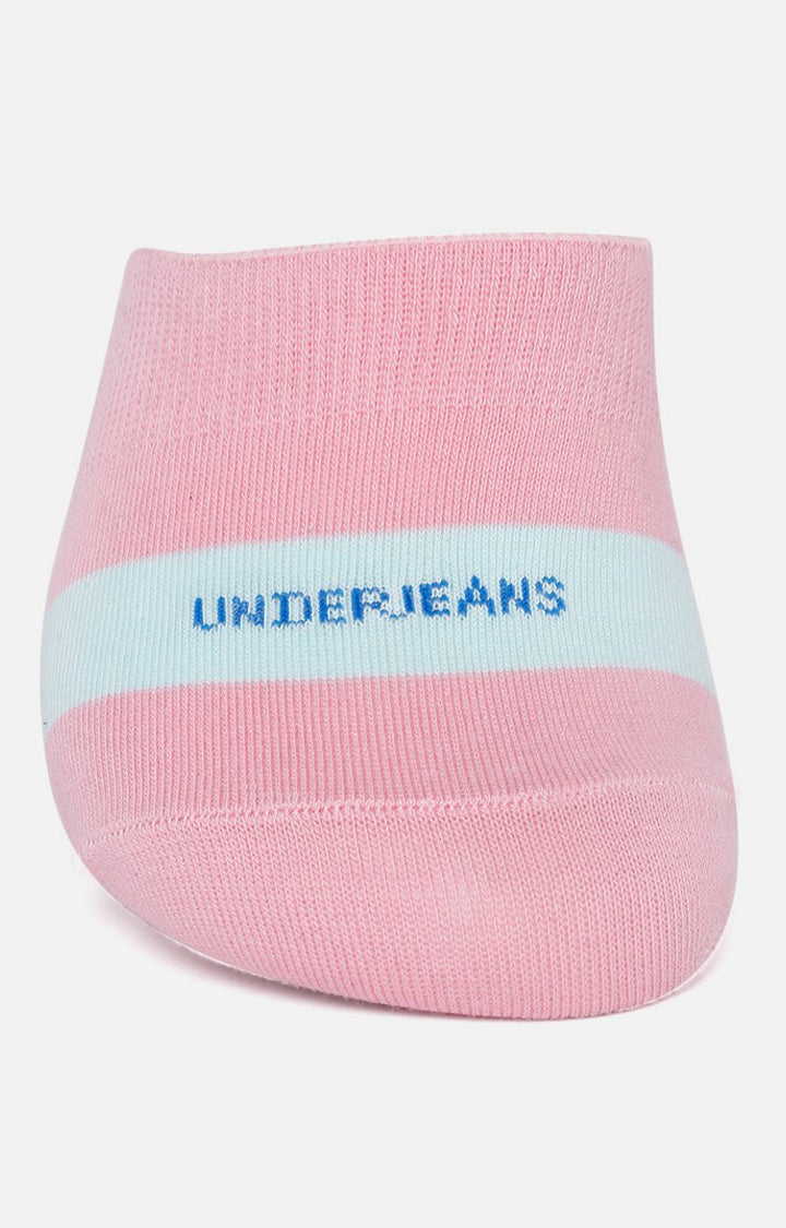 Men Premium Navy P Green Pink No Show (Pack of 3) Socks- UnderJeans by Spykar