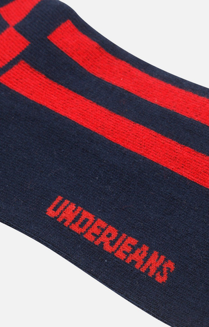 Men Premium Navy Ankle Length (Non Terry) Single Pair of Socks- UnderJeans by Spykar
