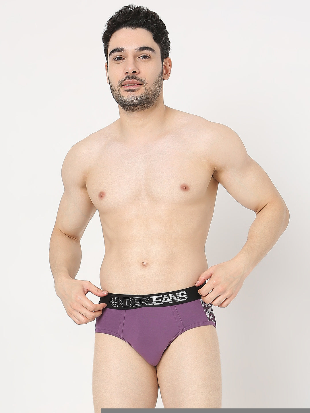 Underjeans by Spykar Men Premium Pack of 2 Black-Purple Brief
