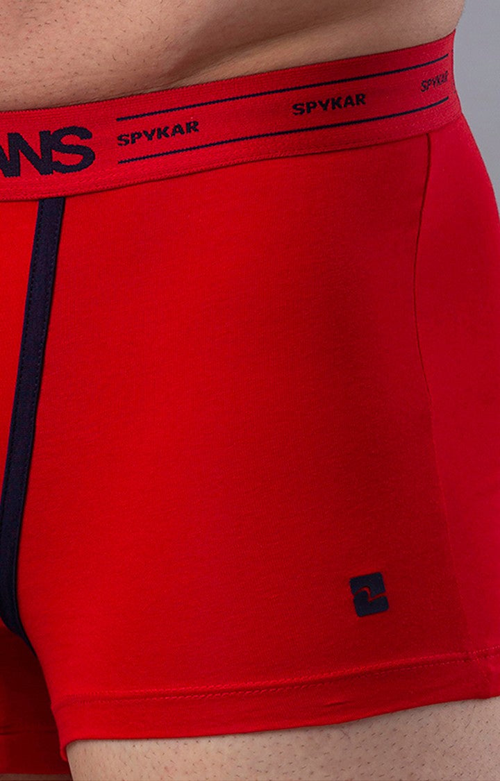 Red Cotton Trunk for Men Premium- UnderJeans by Spykar