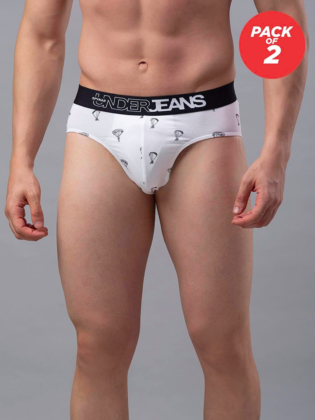 Men Premium Cotton Blend Brief (Pack of 2)- UnderJeans by Spykar