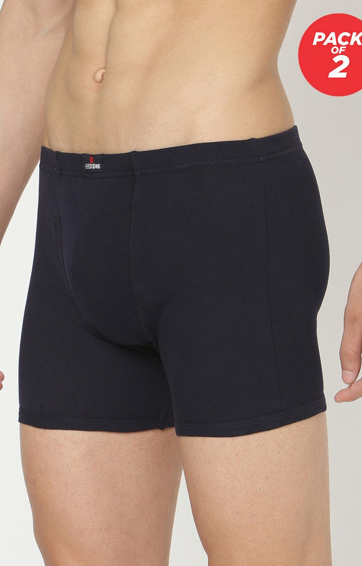 Men Premium Cotton Blend Navy Trunk - (Pack of 2)- UnderJeans by Spykar