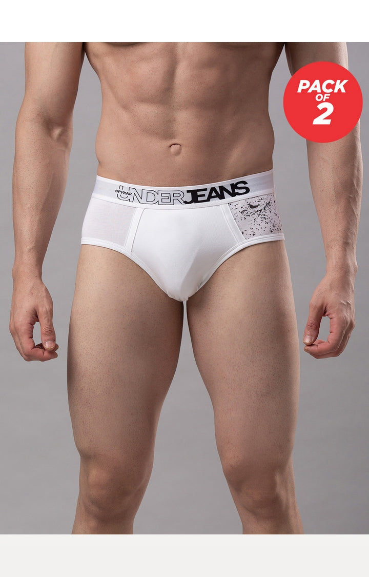Men Premium Cotton Blend Brief (Pack of 2)- UnderJeans by Spykar