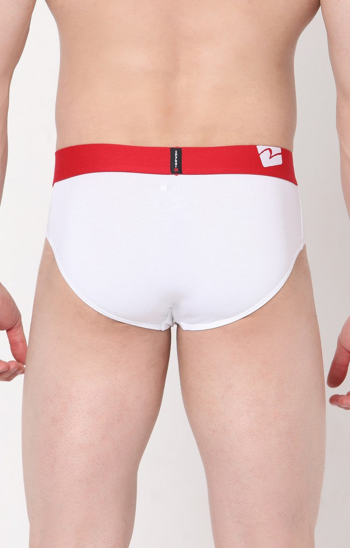Underjeans by Spykar Men Premium Cotton Blend White Brief