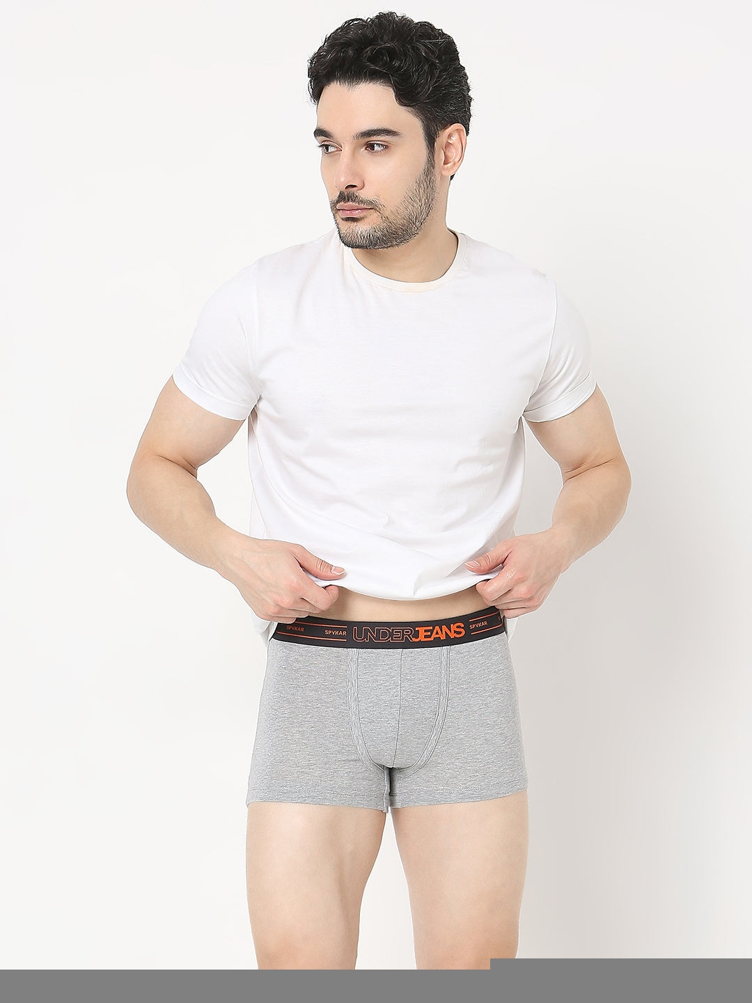 Underjeans by Spykar Men Premium Grey Melange Trunk
