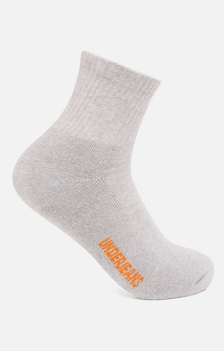 Men Premium Black Navy Grey Ankle Length (Half Terry) (Pack of 3) Socks- UnderJeans by Spykar