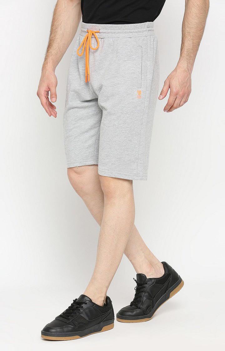 Men Premium Grey Cotton Blend Shorts - UnderJeans by Spykar