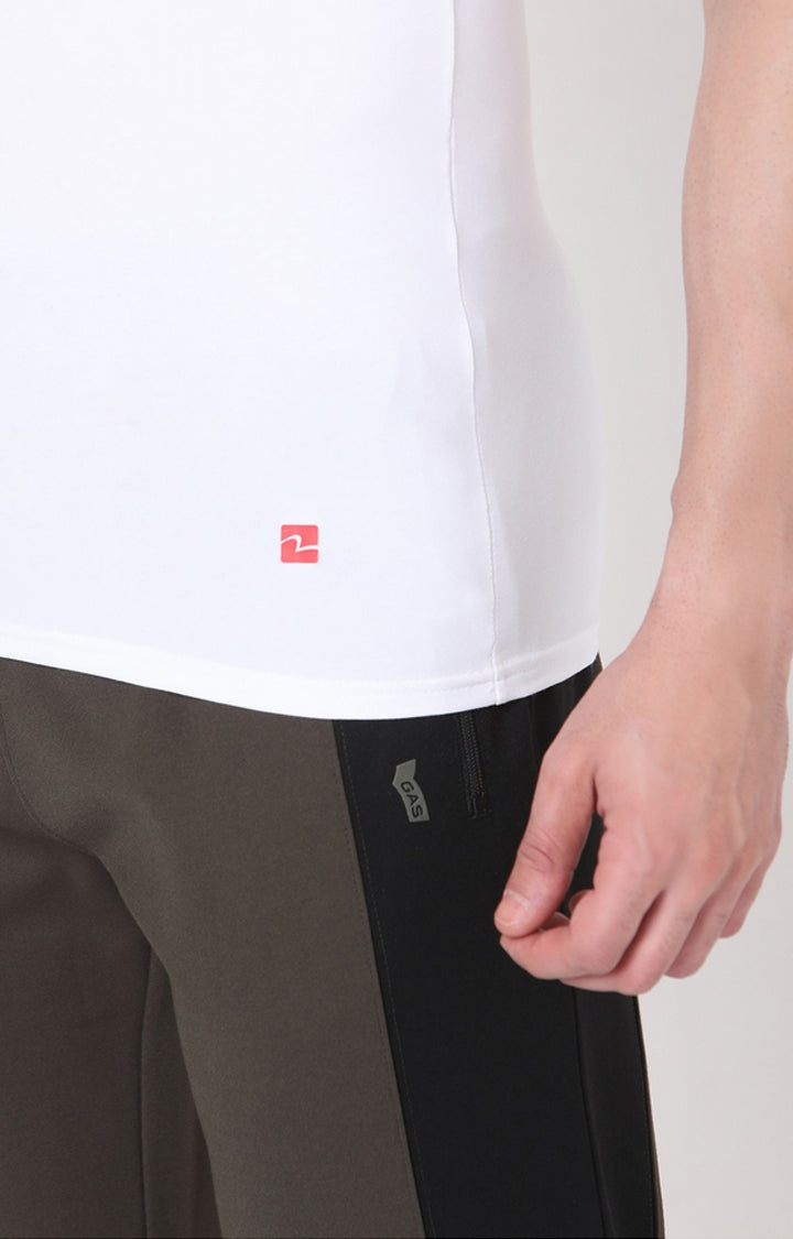 Men Premium White Cotton Vest- UnderJeans by Spykar