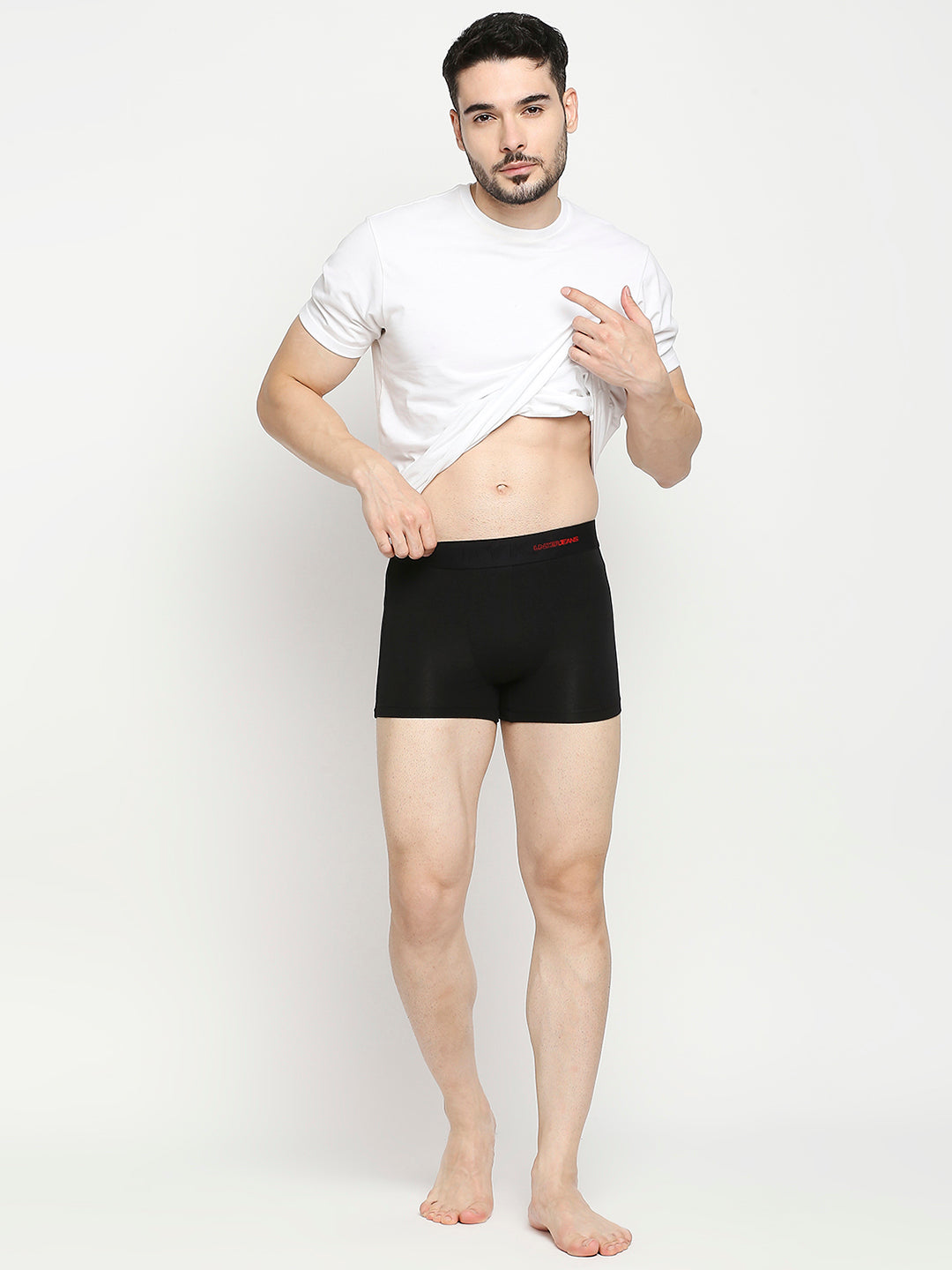 Men Premium Cotton Blend Black Trunk- UnderJeans by Spykar