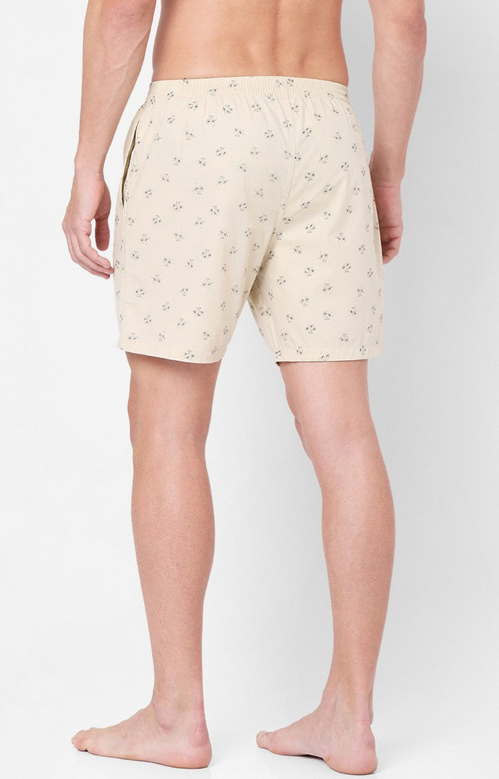 Men Premium Beige Cotton Boxers- UnderJeans by Spykar
