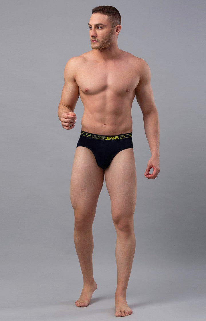Underjeans by Spykar Men Premium Cotton Blend Navy Brief