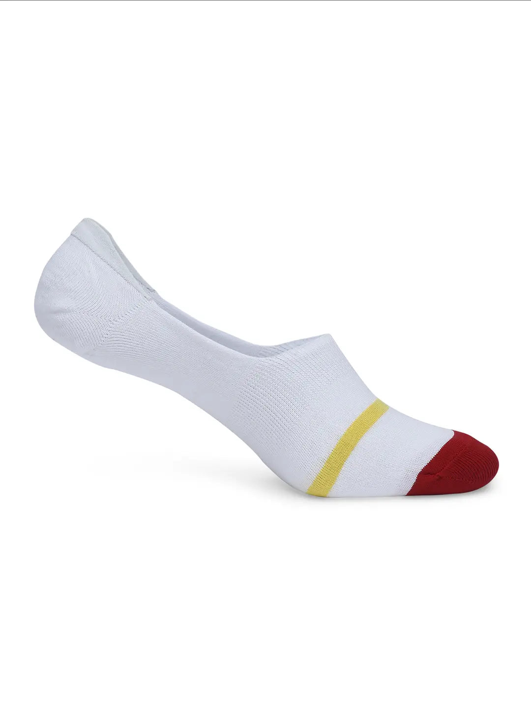 Men Black & White Cotton Blend No Show Socks - Pack Of 2 - Underjeans by Spykar