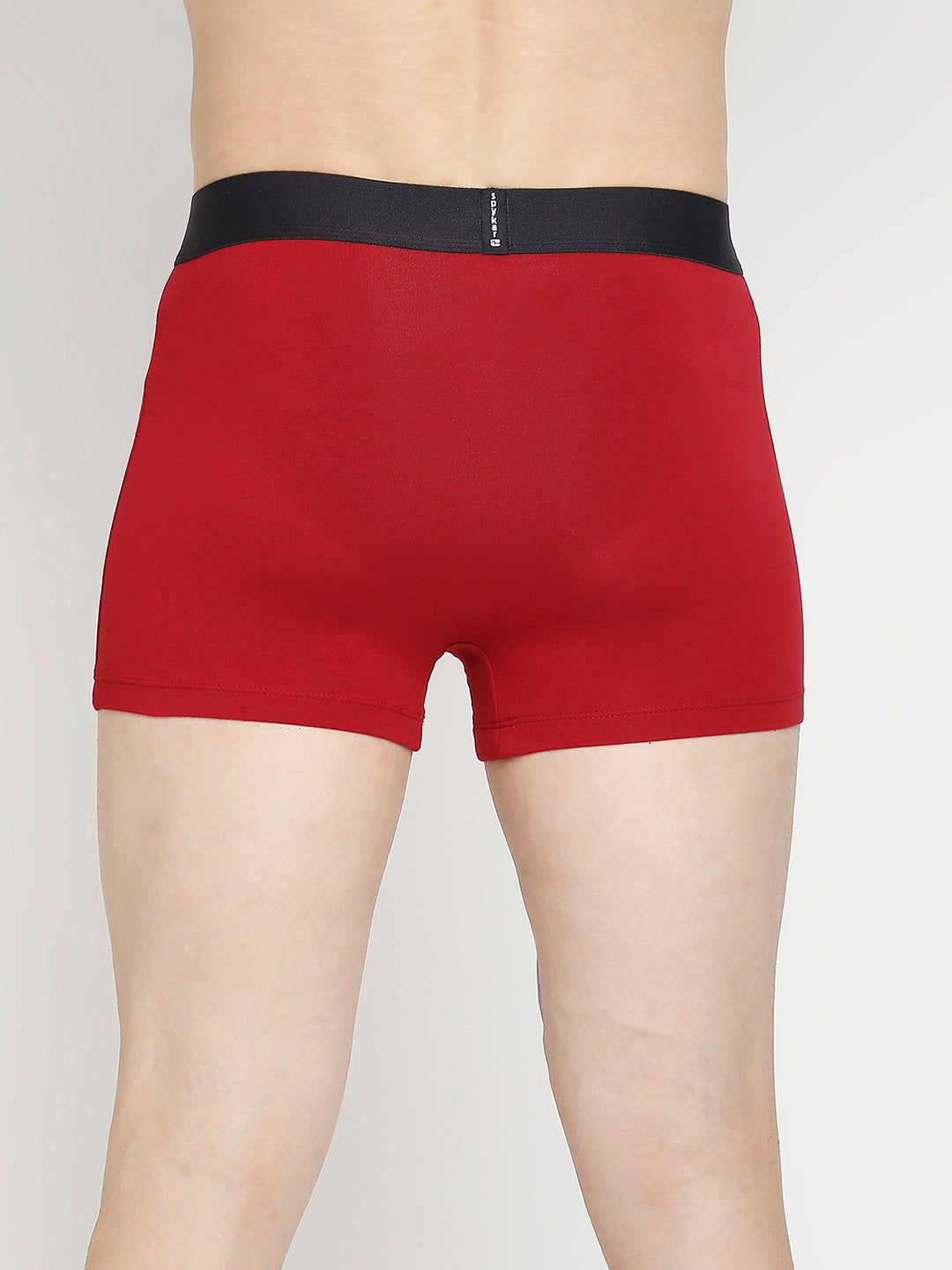 Men Premium Maroon & Dark Grey Cotton Blend Trunk - Pack Of 2- UnderJeans by Spykar