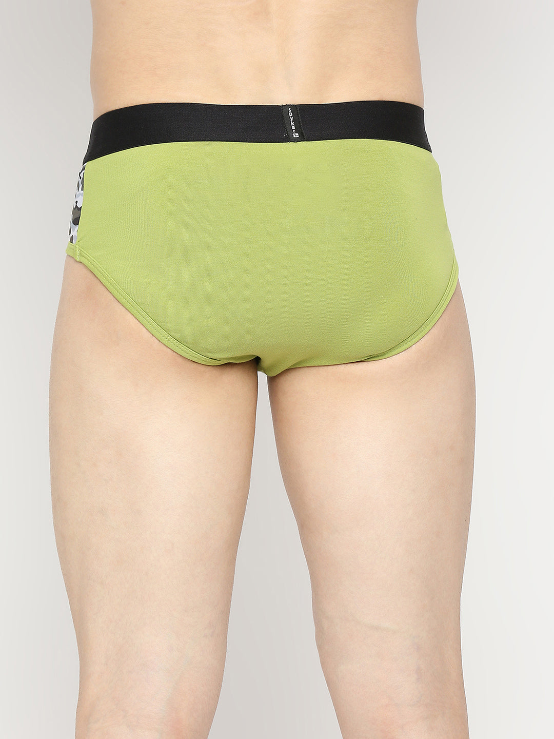 Underjeans by Spykar Men Premium Bright Green Cotton Blend Brief