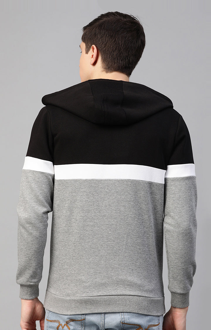 Black Cotton Solid Hooded Sweatshirts- UnderJeans by Spykar