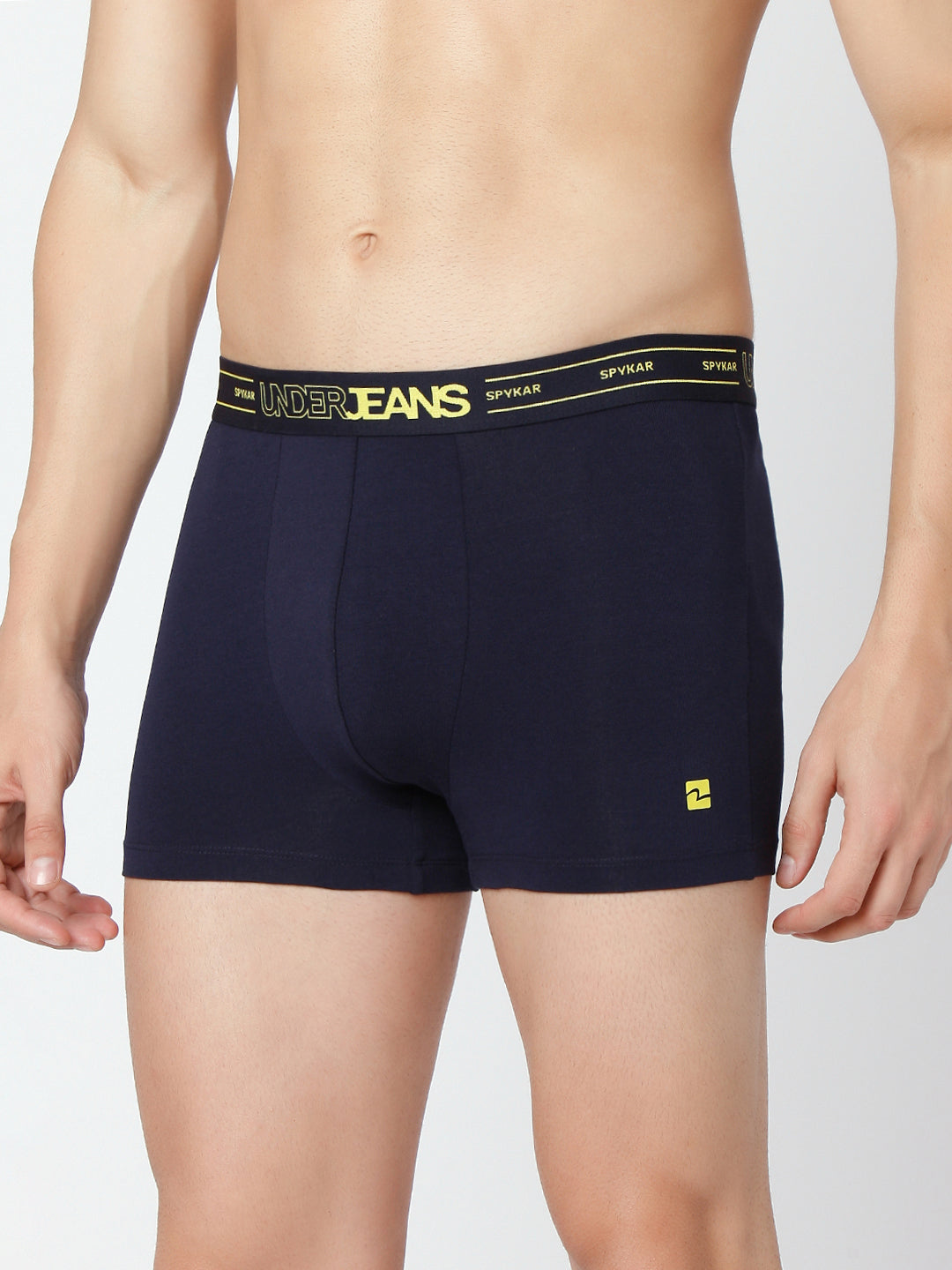 Men Premium Grey Navy & Olive Cotton Blend Trunk (Pack of 3)- UnderJeans by Spykar