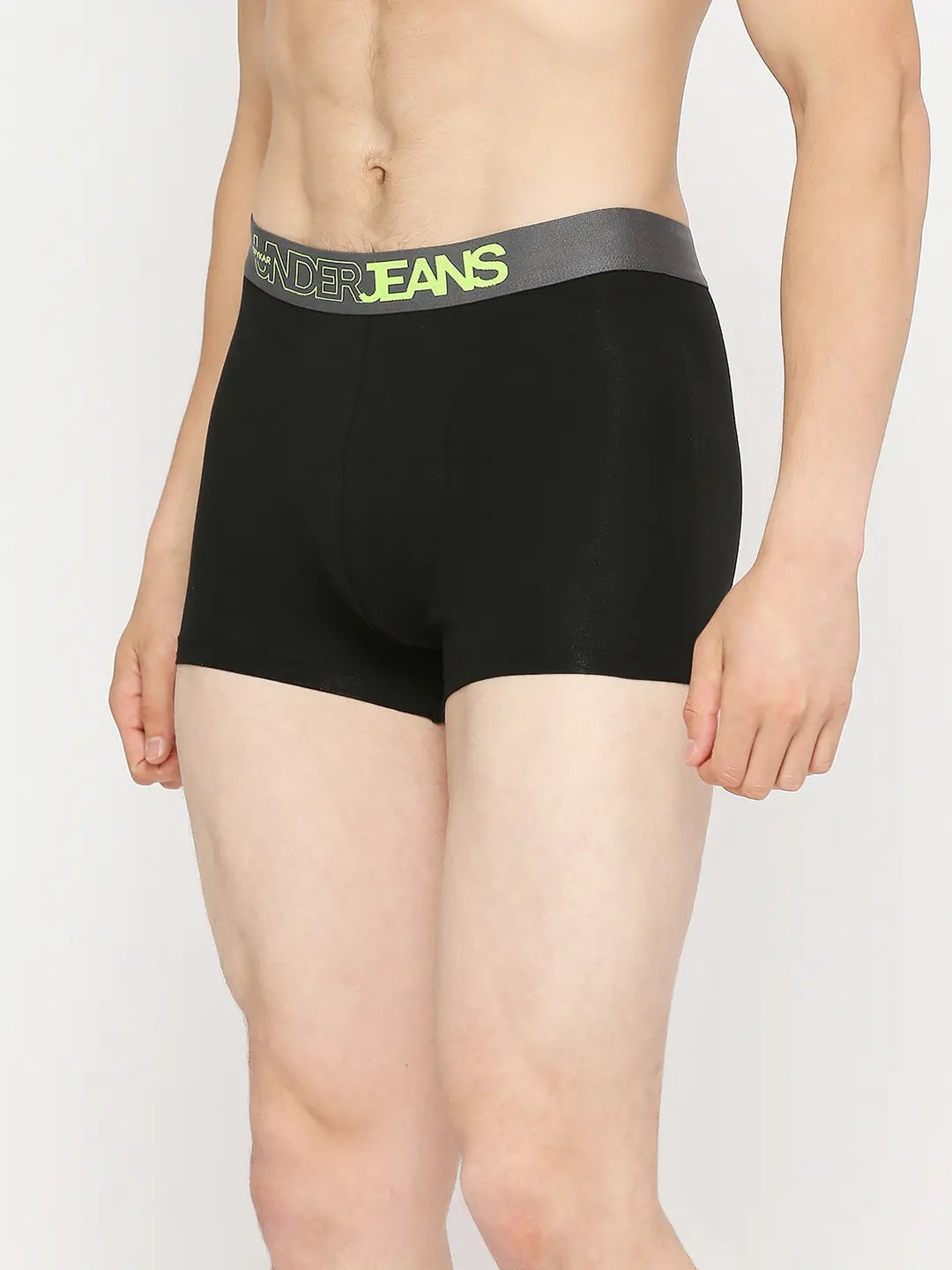 Underjeans by Spykar Men Premium Yellow & Black Cotton Blend Trunk - Pack Of 2