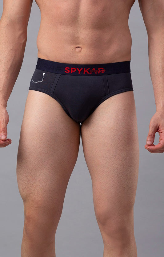 Underjeans by Spykar Men Premium Cotton Blend Grey Brief