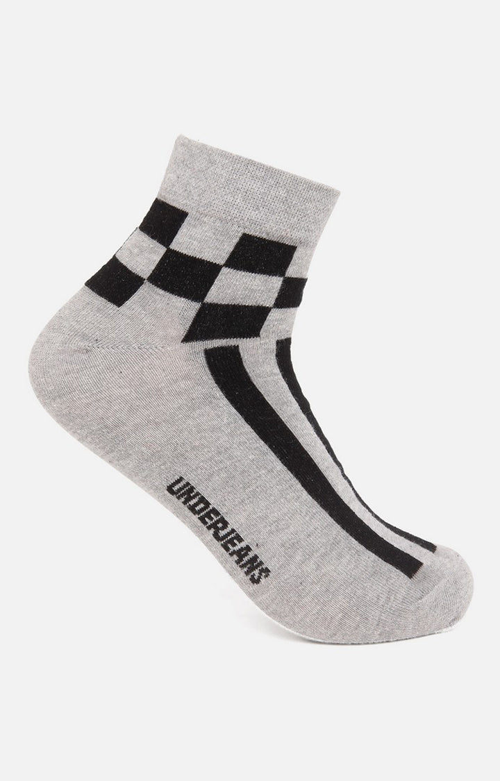 Men Premium Pink Black Navy Grey Red Ankle Length (Non Terry) (Pack of 5) Socks- UnderJeans by Spykar