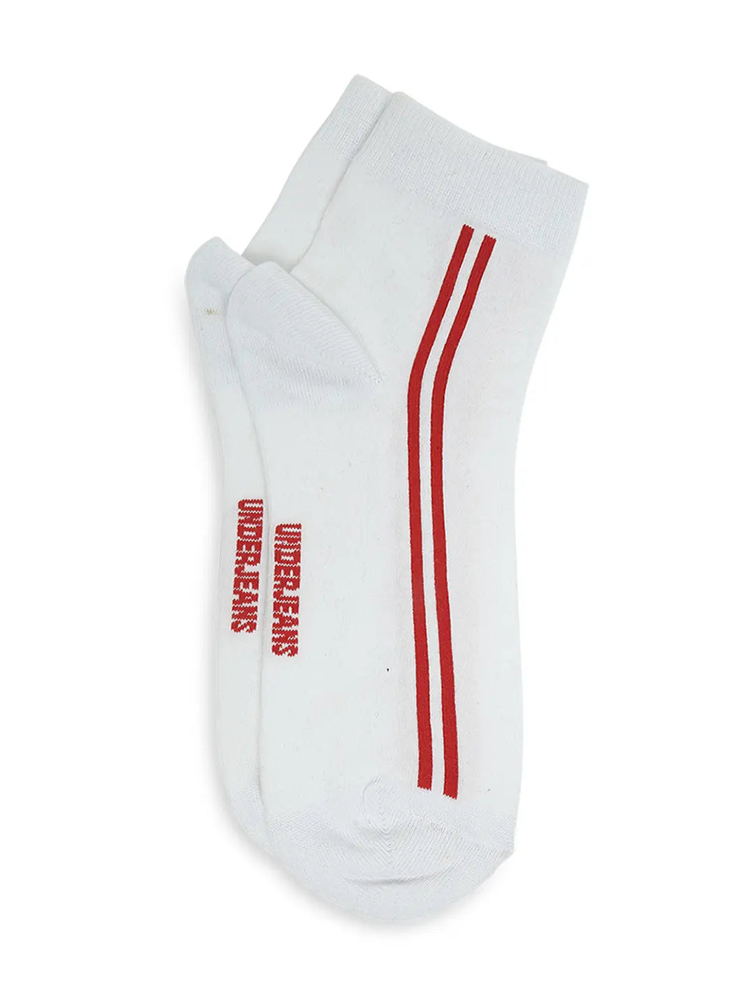 Men Premium White & Black Ankle Length Socks - Pack Of 2- Underjeans by Spykar